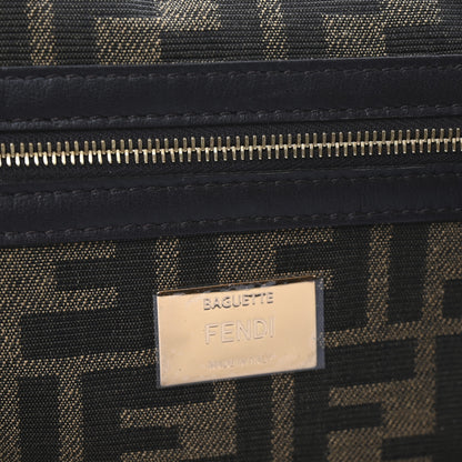 Fendi Fabric Jacquard FF 1974 Medium Baguette Tobacco Moro Black 6 of 10