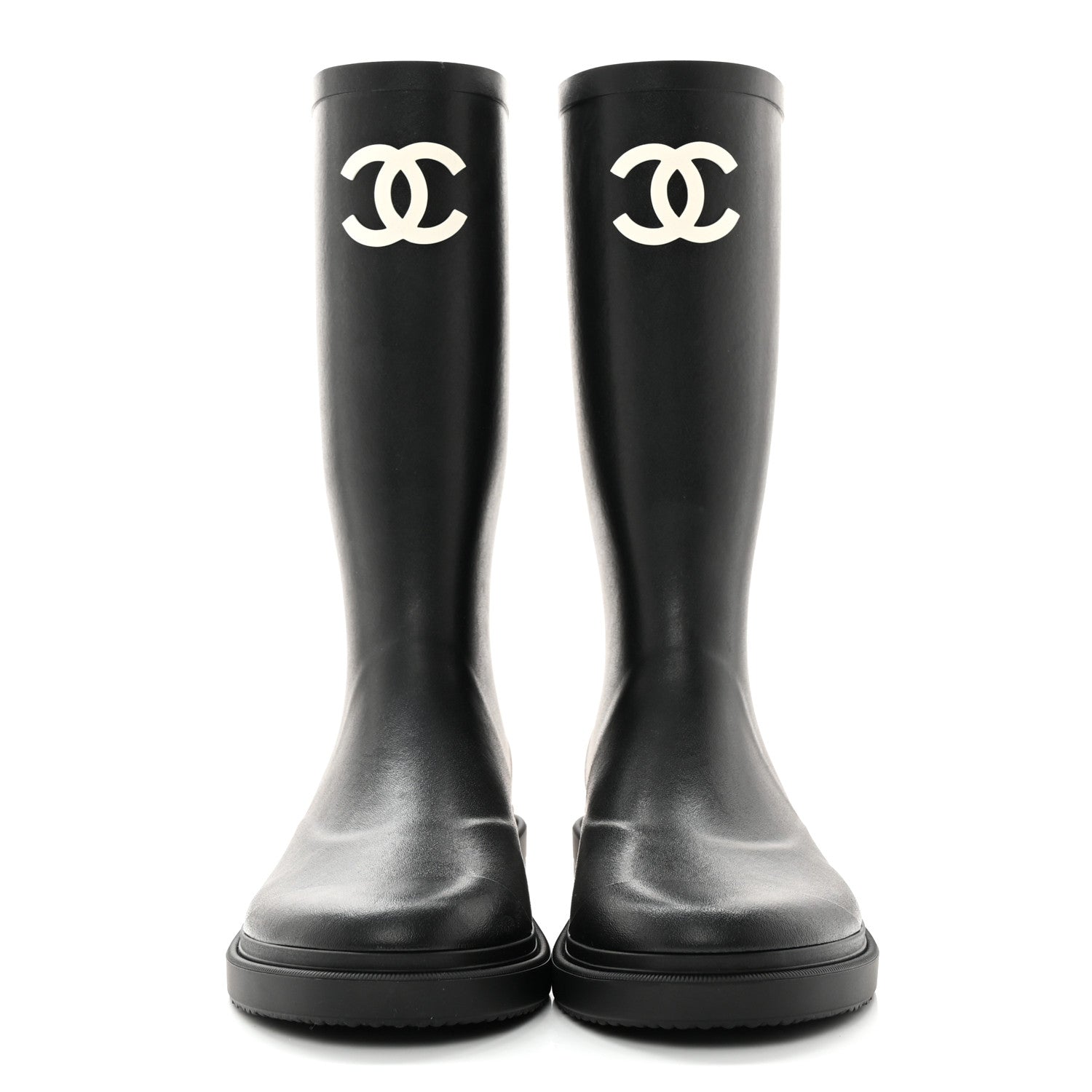Chanel Caoutchouk CC High Boots 40 Black 2 of 16