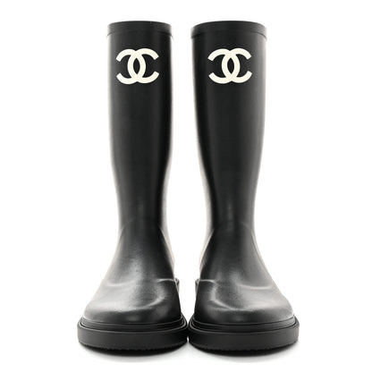 Chanel Caoutchouk CC High Boots 40 Black 2 of 16