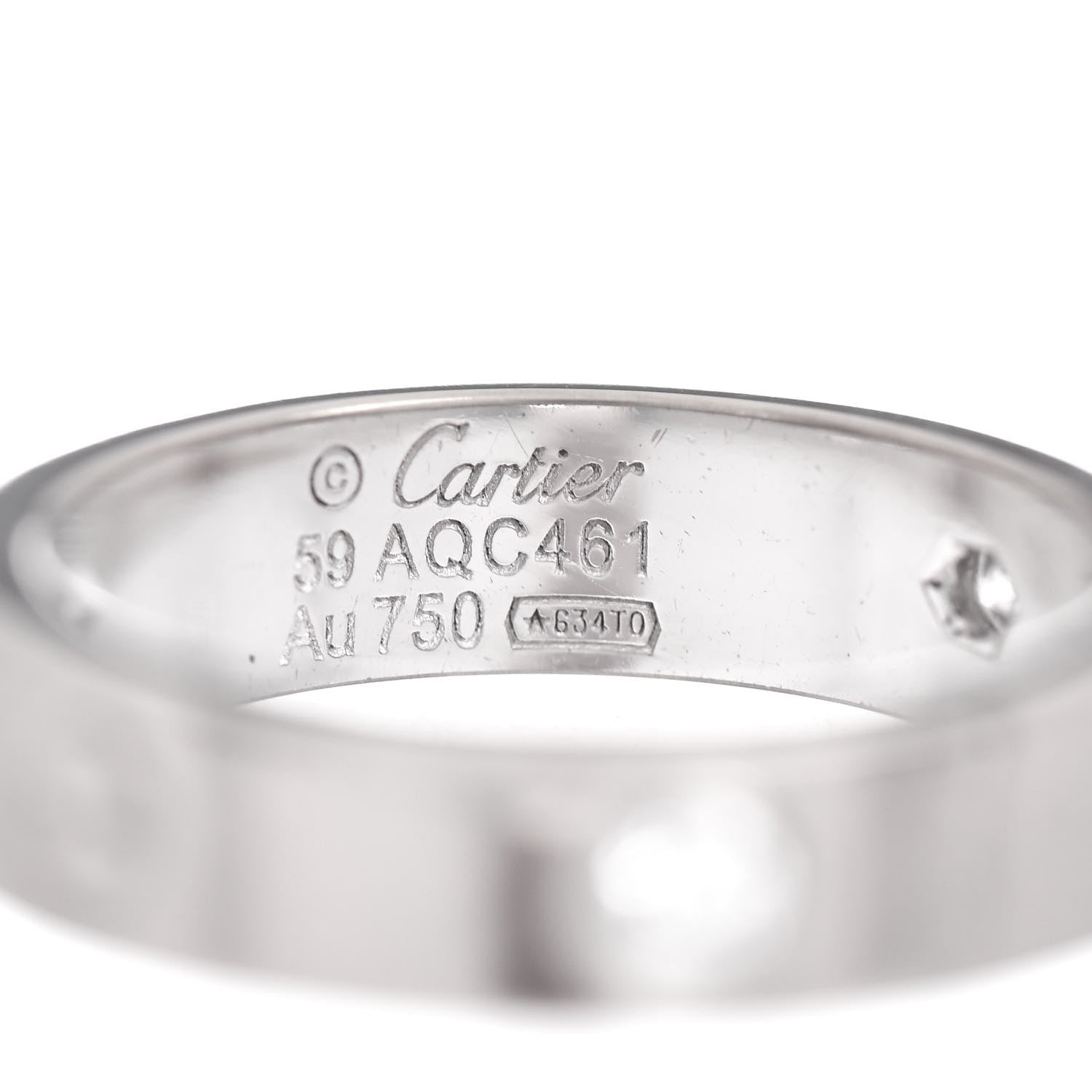 Cartier 18K White Gold 3 Diamond 5.5mm LOVE Ring 59 8.75 4 of 5