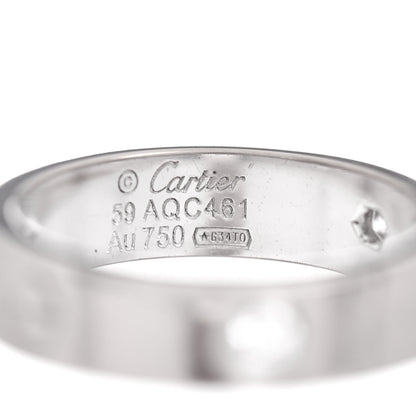 Cartier 18K White Gold 3 Diamond 5.5mm LOVE Ring 59 8.75 4 of 5