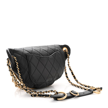 Chanel Lambskin Quilted All About Chains Waist Belt Bag Black 3 of 10