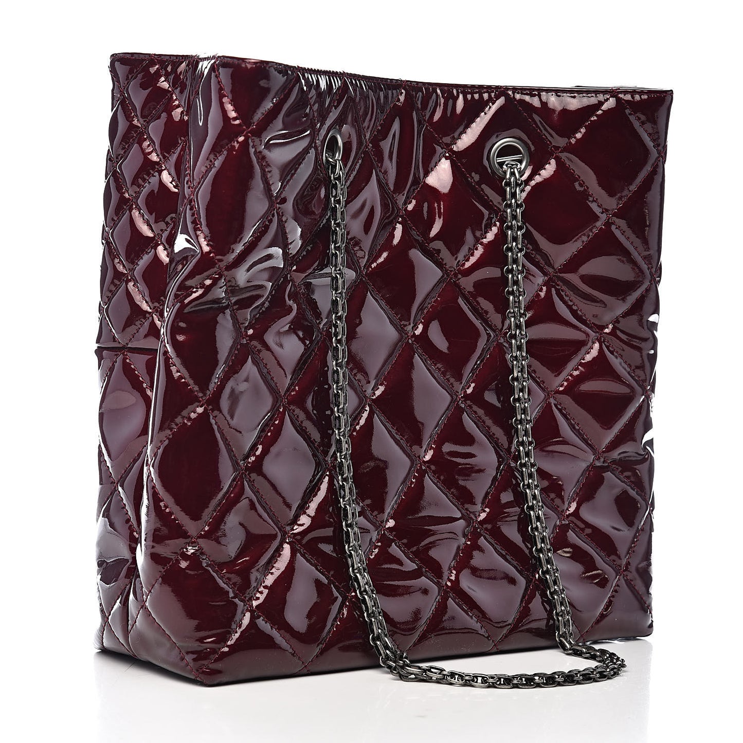 Patent Quilted Reissue 2.55 Tote Burgundy