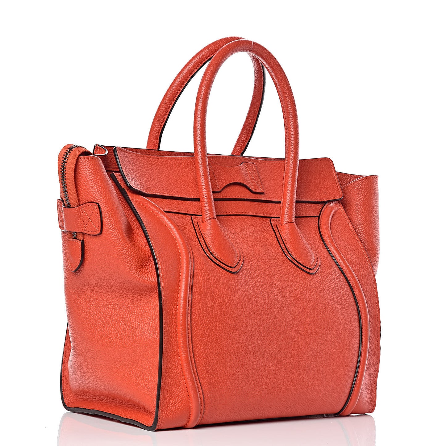 Drummed Calfskin Mini Luggage Coquelicot