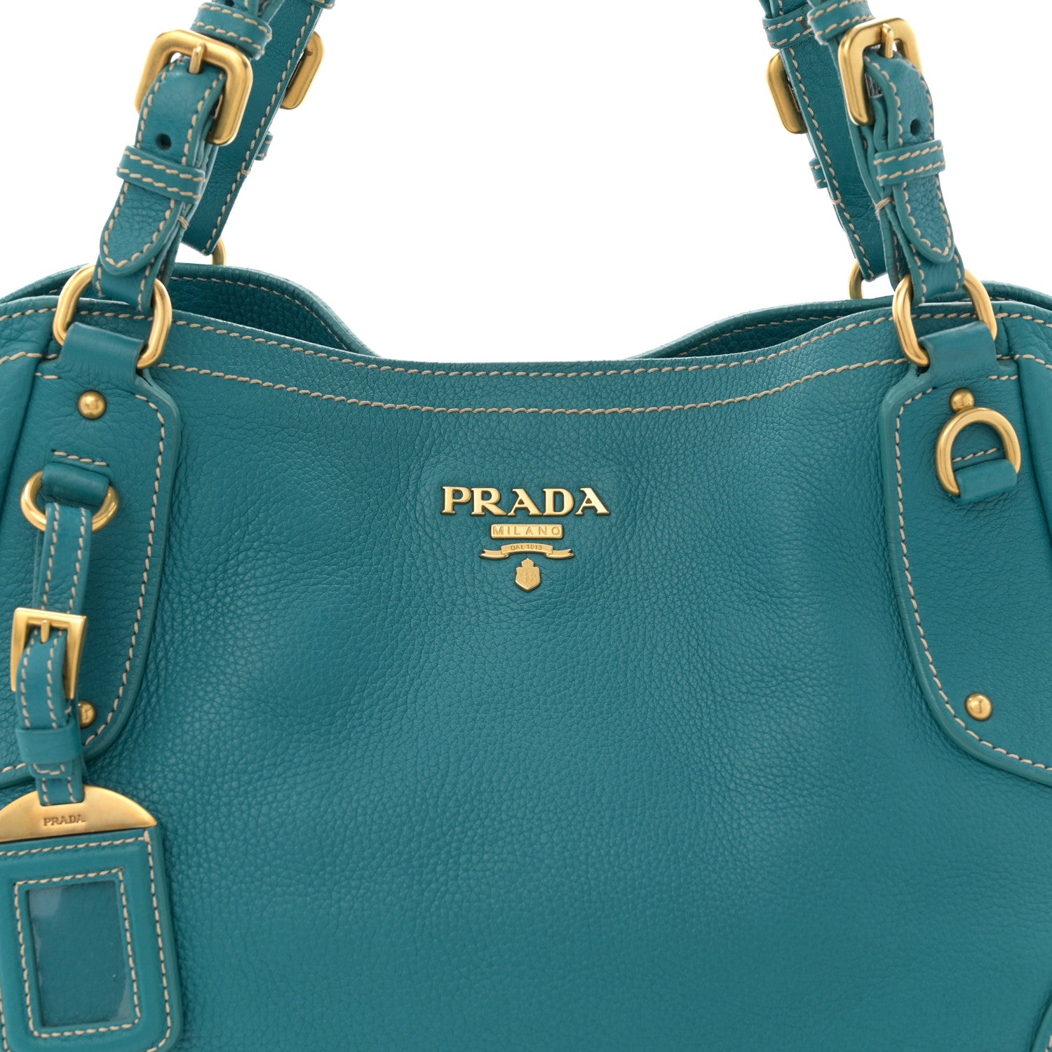 Prada Vitello Daino Tote Turchese 8 of 14