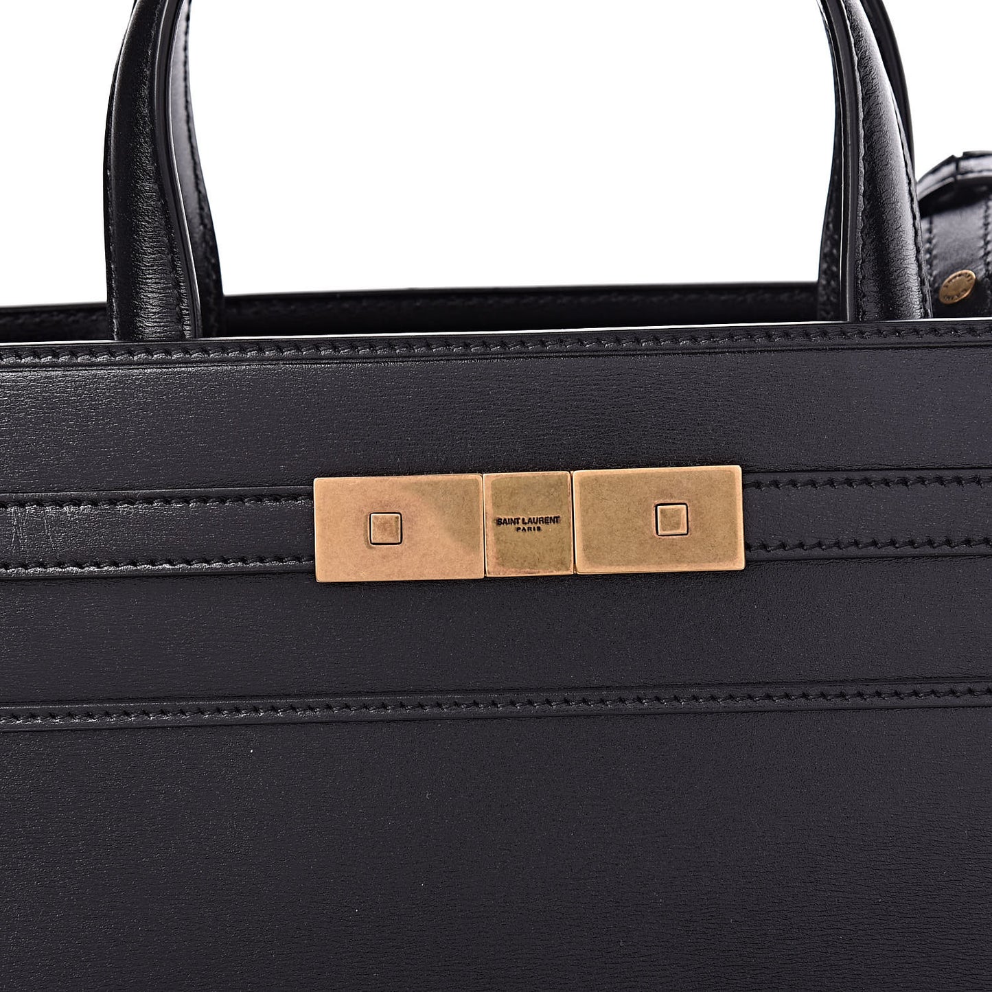 Calfskin Small Manhattan Shopper Tote Black