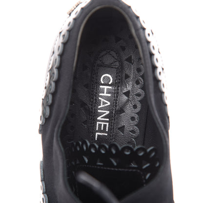 Chanel Patent Calfskin Quilted Lace Up Platform Oxford 38.5 Black 8 of 9