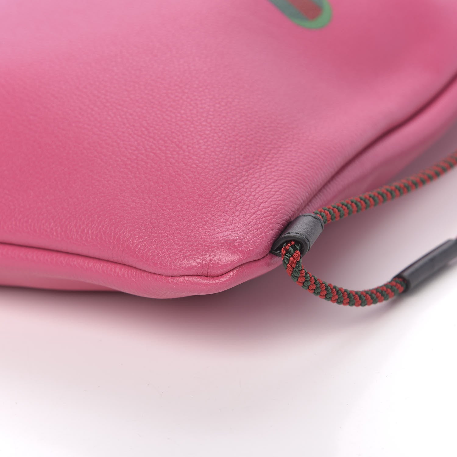 Gucci Grained Calfskin Logo Drawstring Backpack Box Pink Green Black 10 of 10