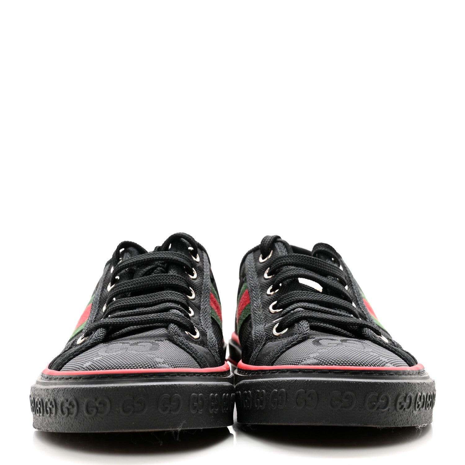 Gucci Econyl Nylon Web Monogram Off The Grid Womens 1977 Tennis Sneakers 37 Black 2 of 9