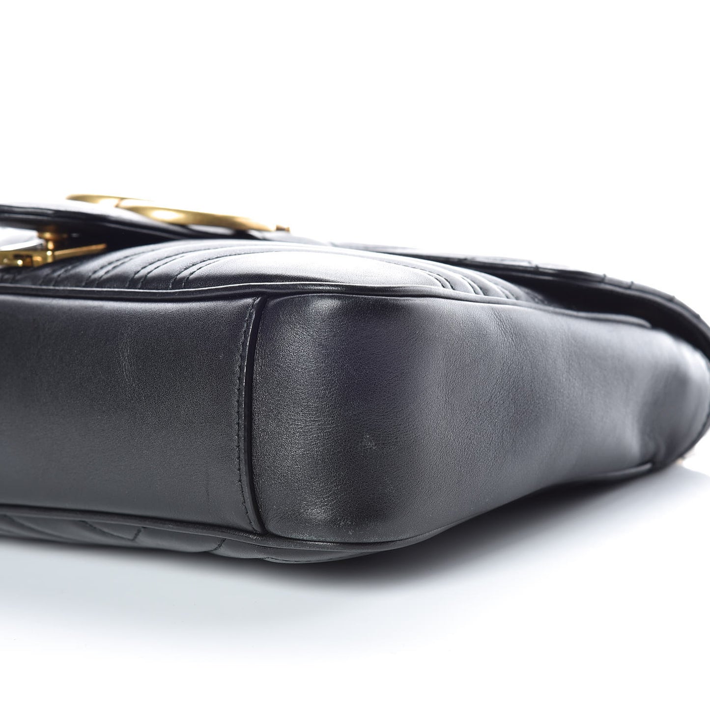Calfskin Matelasse Medium GG Marmont Shoulder Bag Black