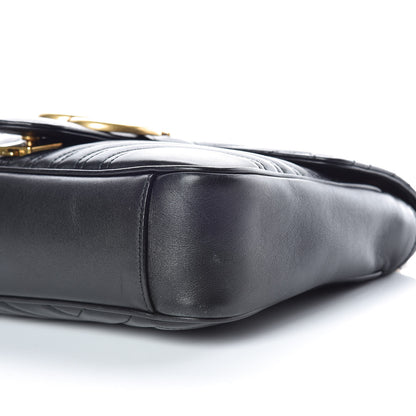 Gucci Calfskin Matelasse Medium GG Marmont Shoulder Bag Black 6 of 12