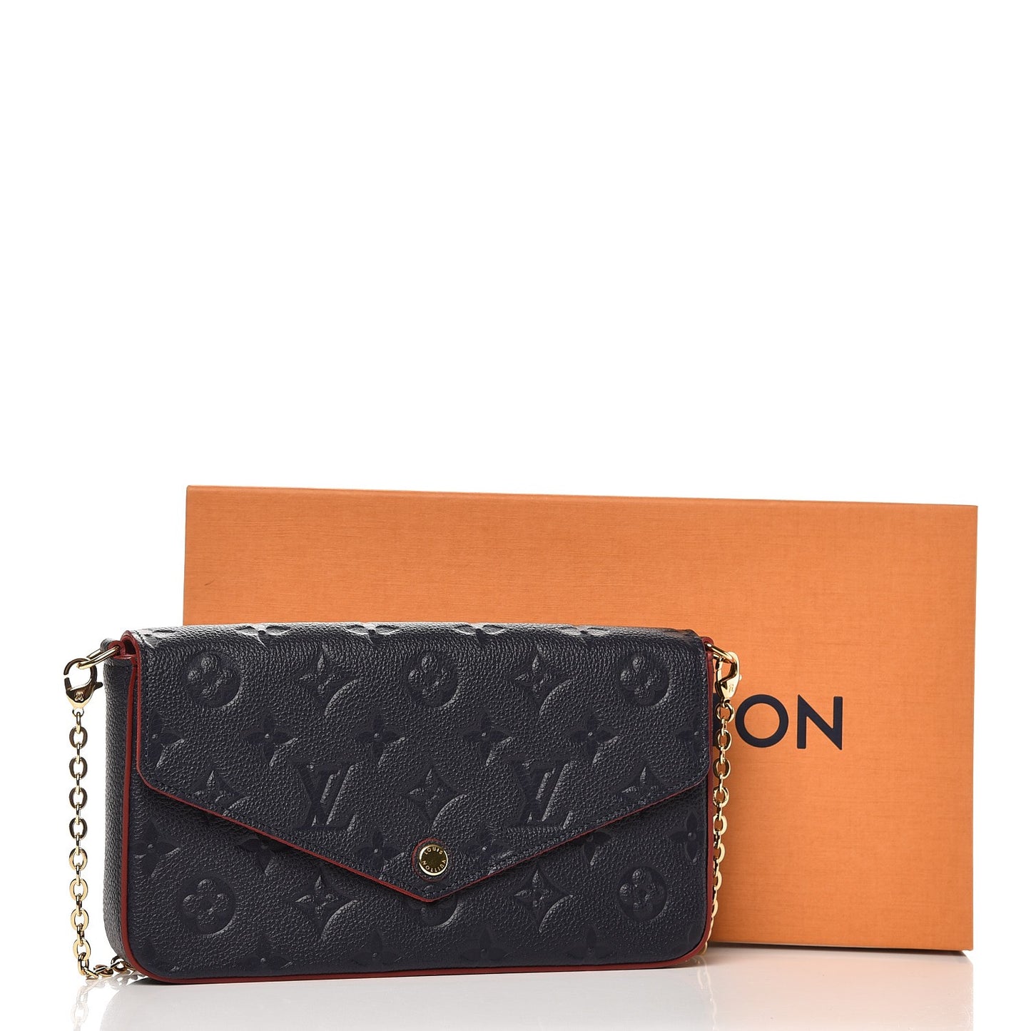 Empreinte Pochette Felicie Chain Wallet Marine Rouge