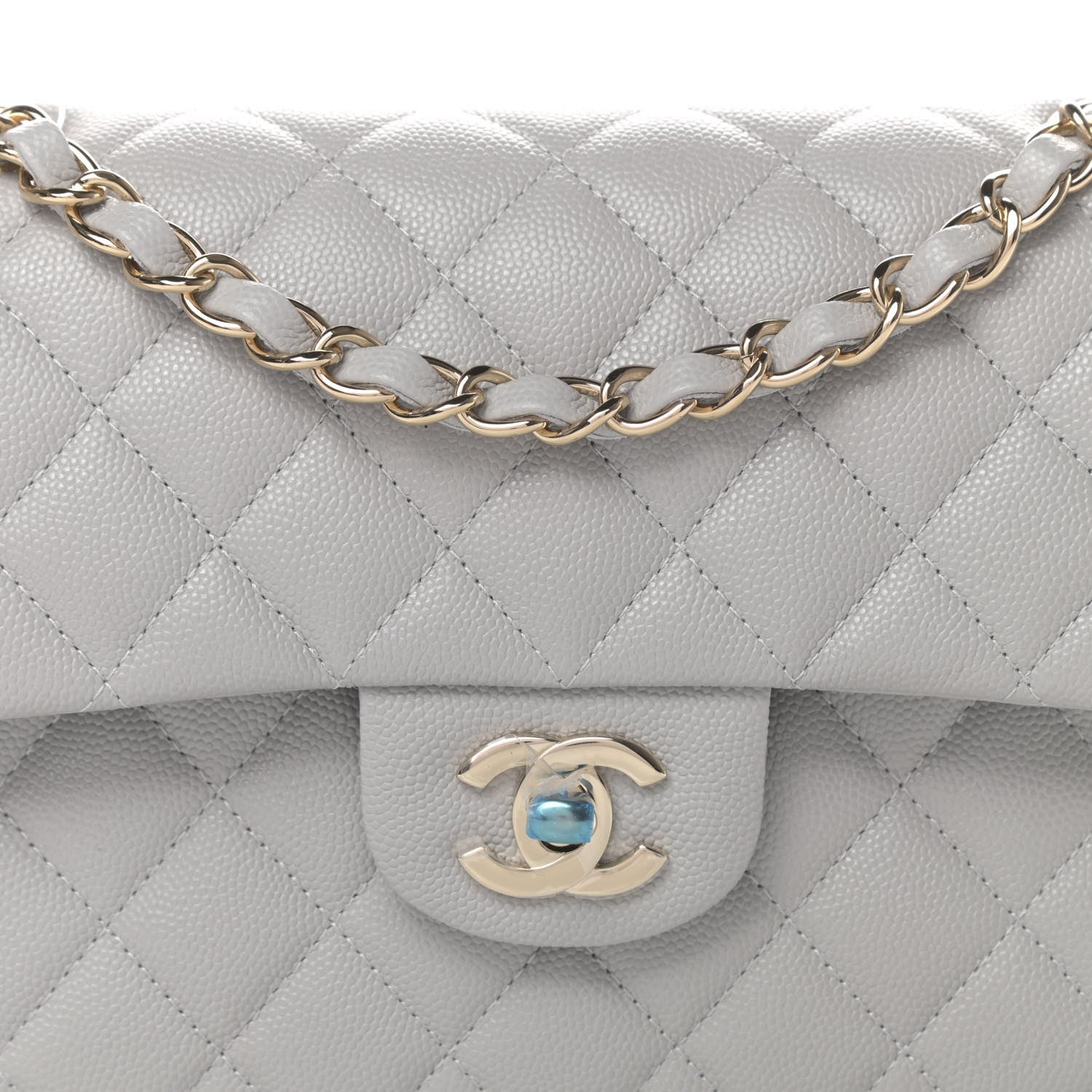 Chanel Caviar Quilted Small Double Flap Grey 8 of 10