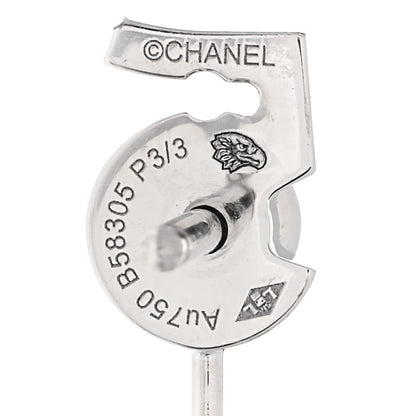Chanel 18K White Gold Diamond No 5 Transformable Earrings 4 of 4