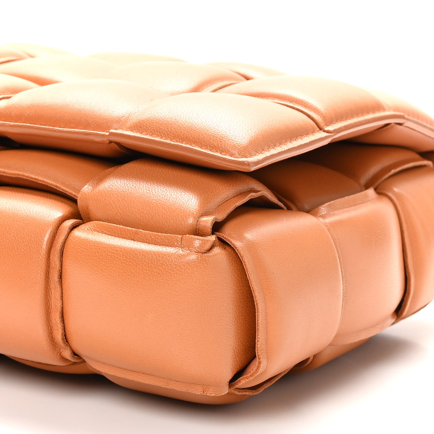 Nappa Maxi Intreccio Small Padded Cassette Crossbody Bag Clay