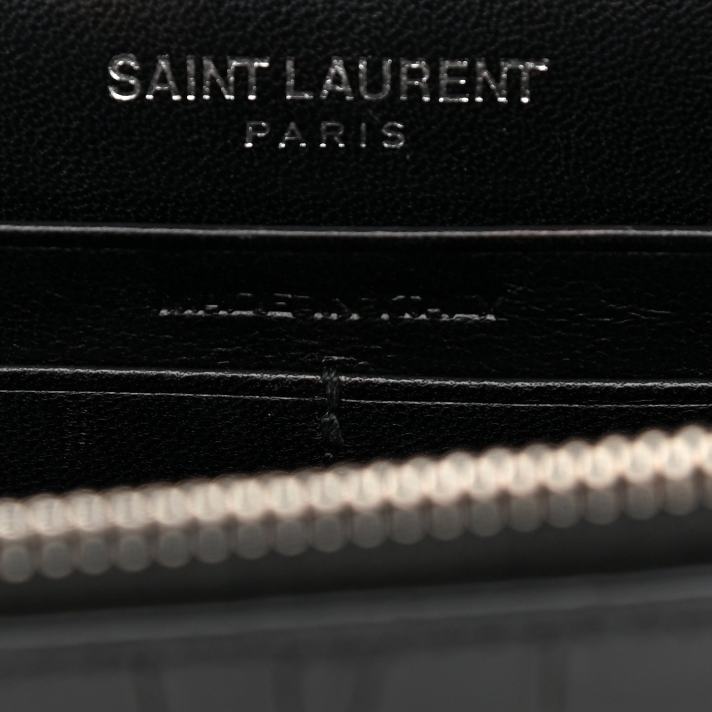 Calfskin Crocodile Embossed Kate Monogram Tassel Chain Wallet Black
