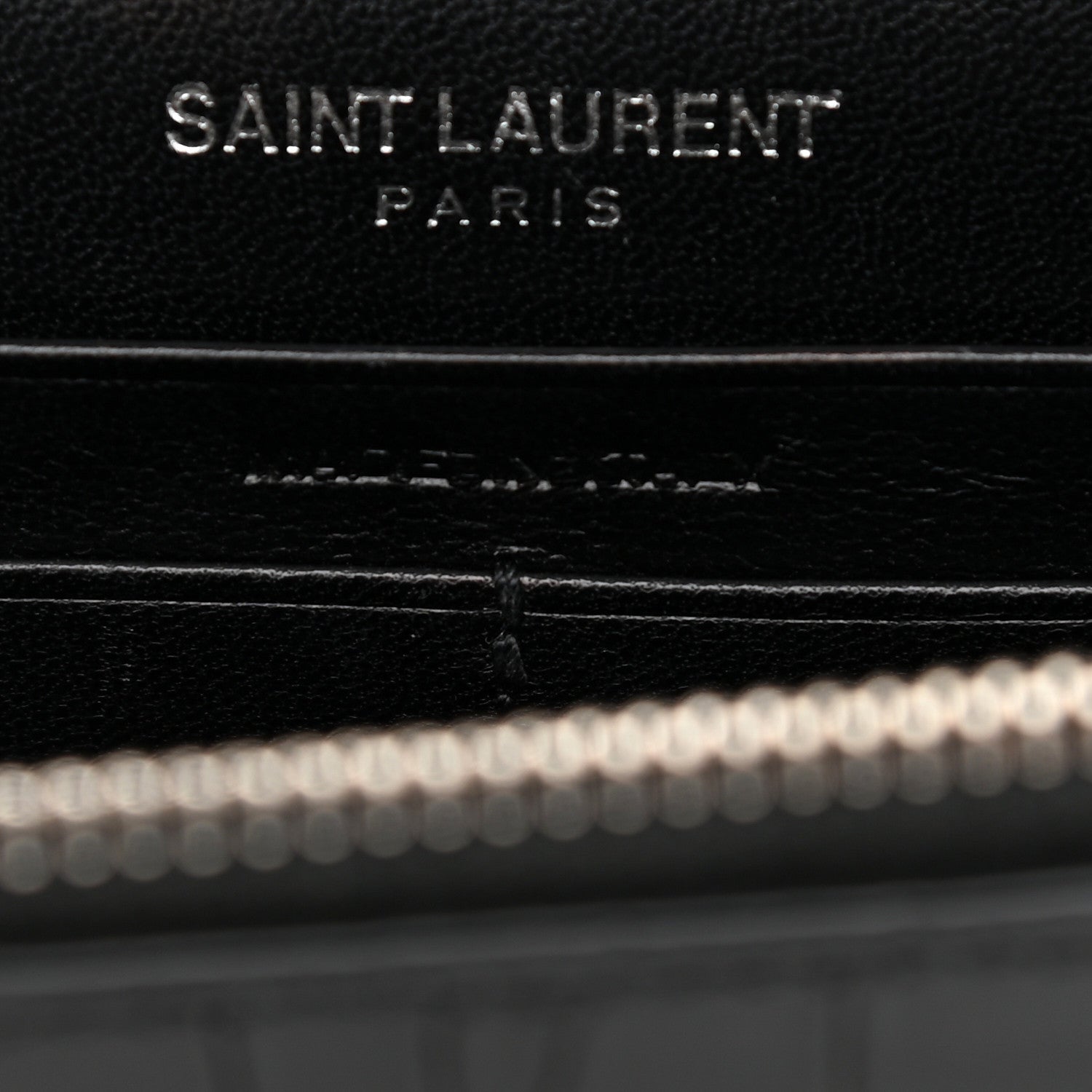 Saint Laurent Calfskin Crocodile Embossed Kate Monogram Tassel Chain Wallet Black 7 of 11