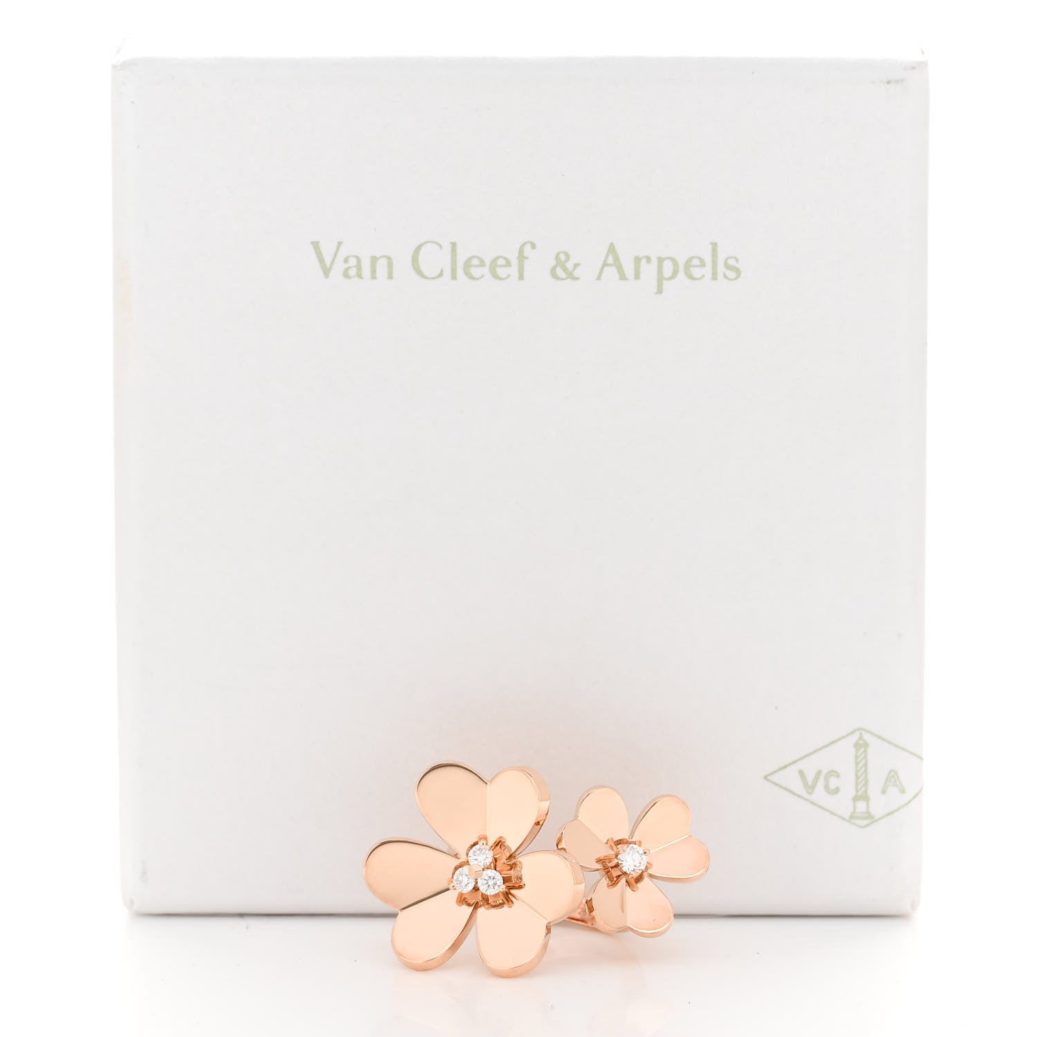 Van Cleef & Arpels 18K Rose Gold Diamond Frivole Between The Finger Ring 51 5.75 2 of 6