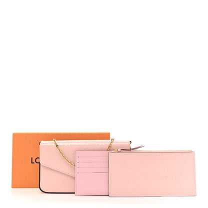 Louis Vuitton Vernis Felicie Chain Wallet Rose Ballerine 10 of 11