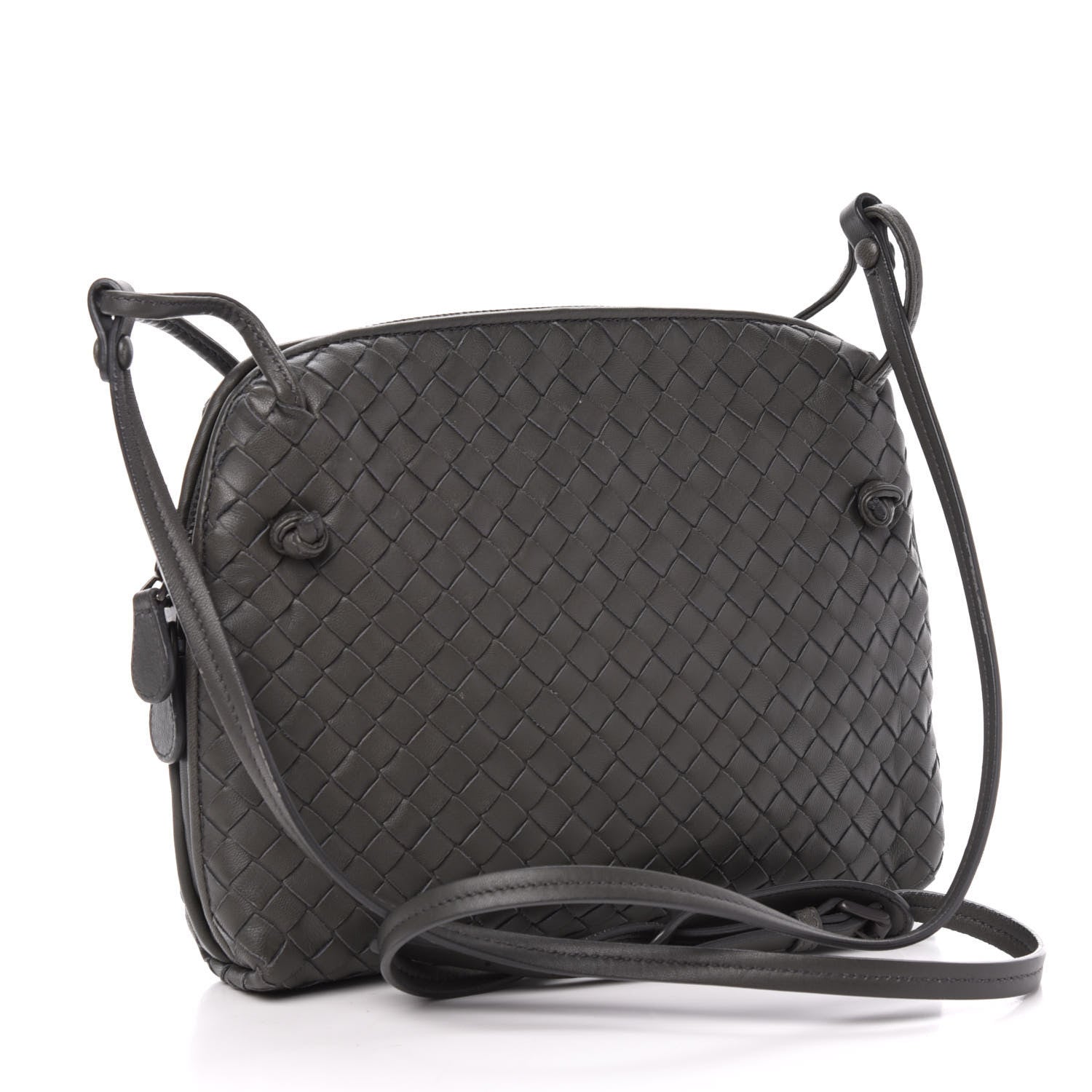 Bottega Veneta Nappa Intrecciato Pillow Crossbody Messenger Light Grey 3 of 13
