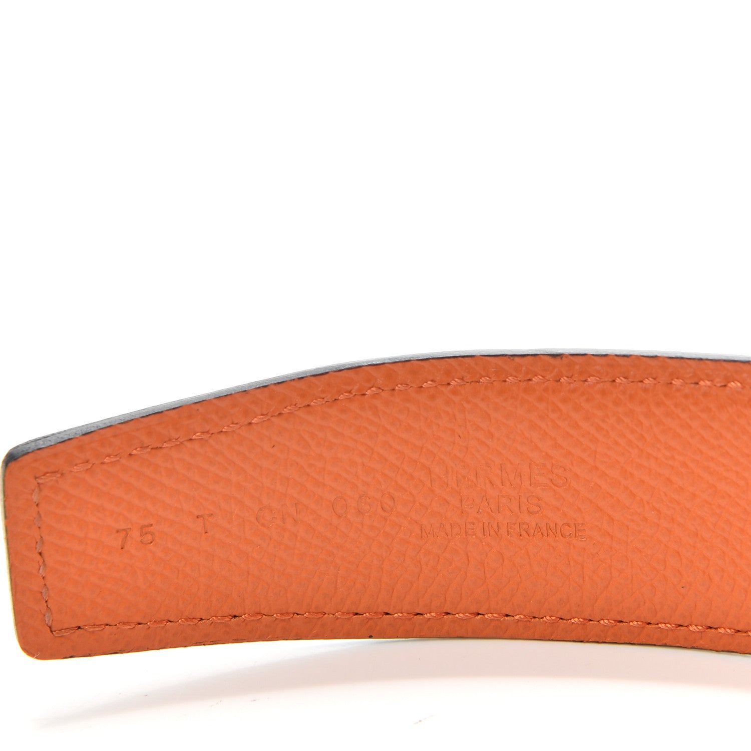 Hermes Swift Epsom 32mm H Belt 75 Black Orange 3 of 6