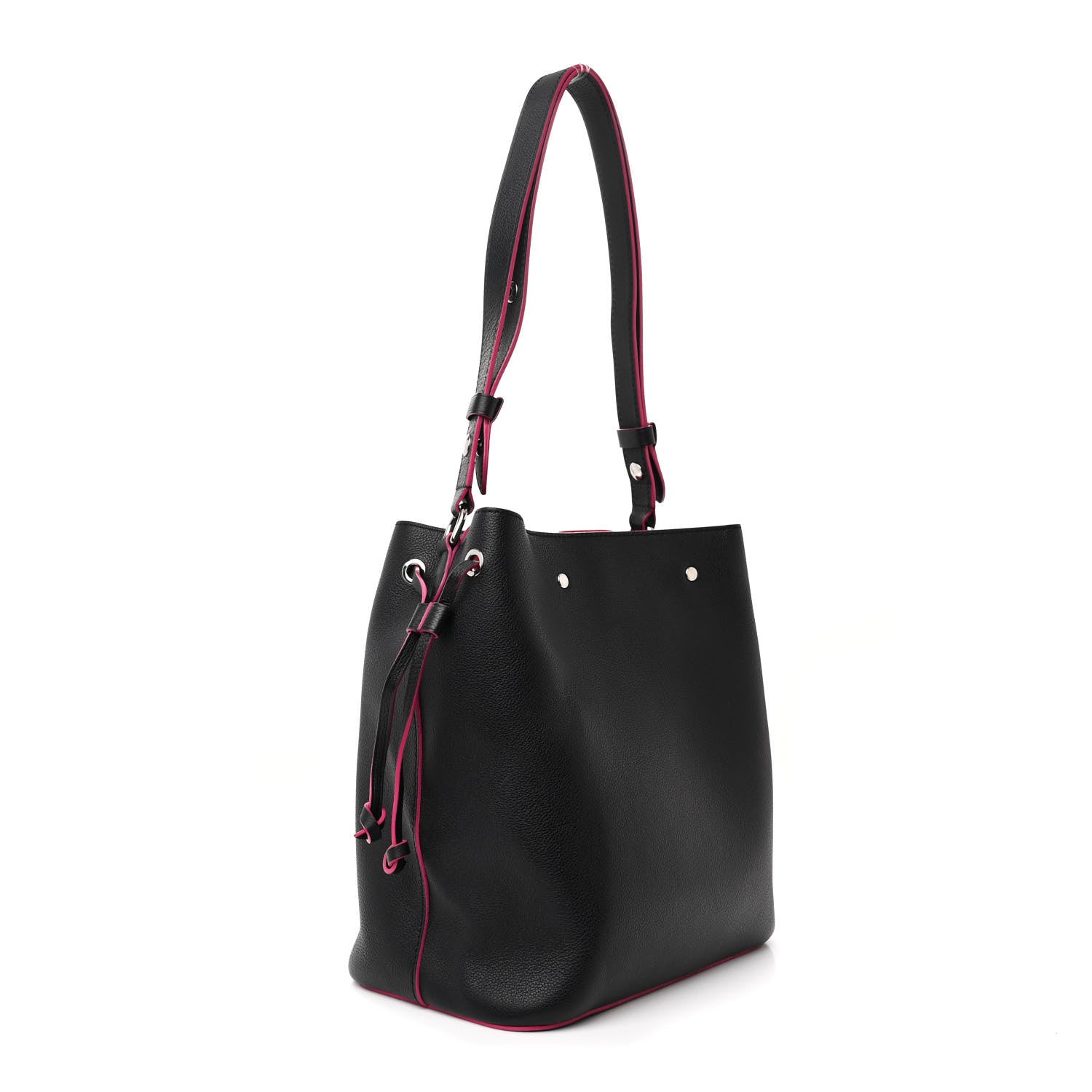 Louis Vuitton Calfskin Lockme Bucket Black 3 of 10