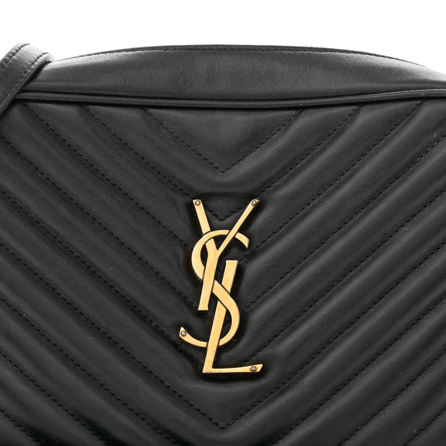 Saint Laurent Calfskin Matelasse Monogram Lou Camera Bag Black 8 of 15