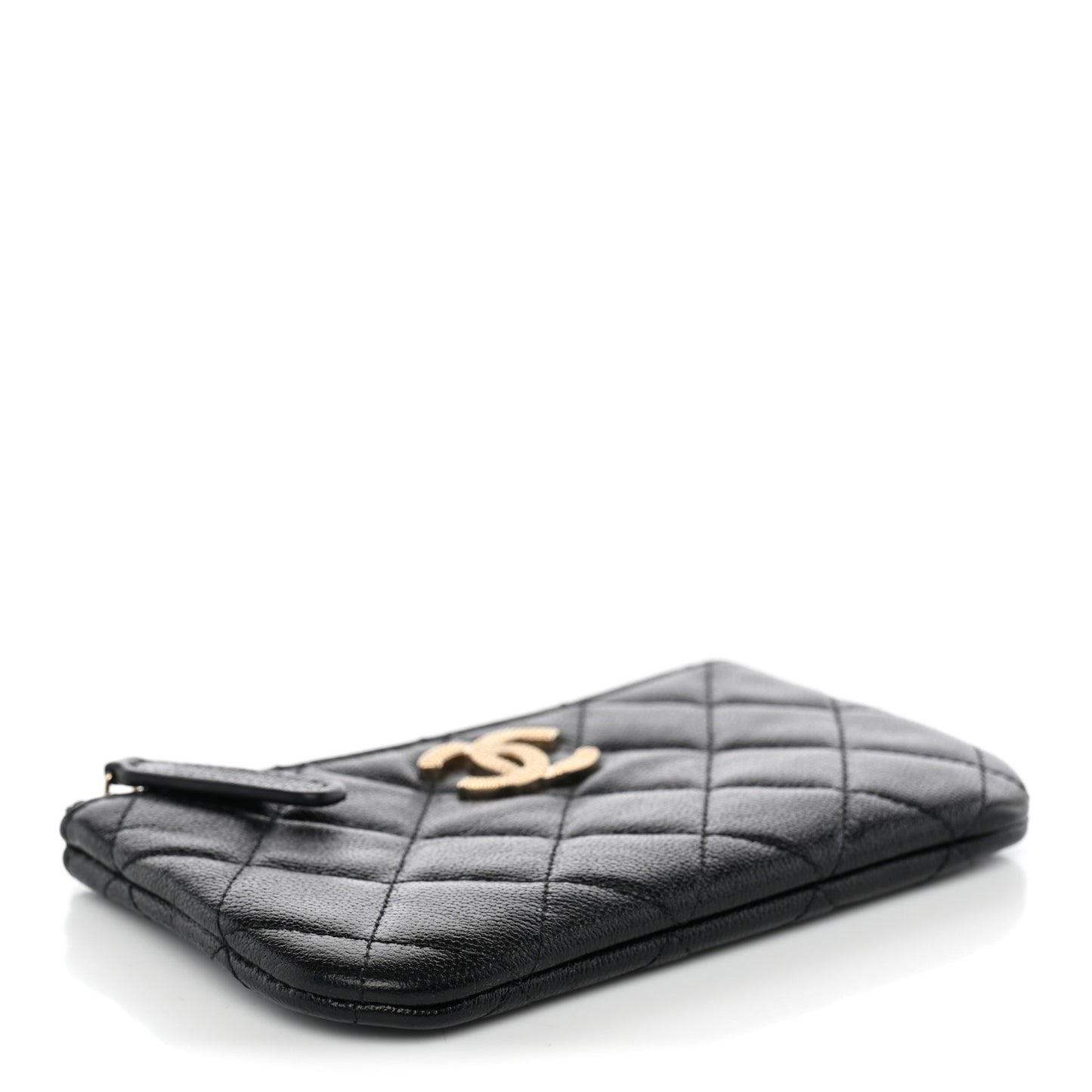 Caviar Quilted Studded CC Small Cosmetic Case Black