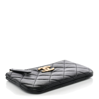 Chanel Caviar Quilted Studded CC Small Cosmetic Case Black 4 of 7