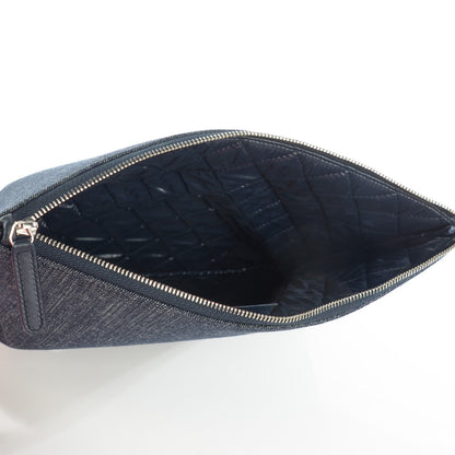 Chanel Denim Large Deauville Pouch Dark Blue 6 of 8