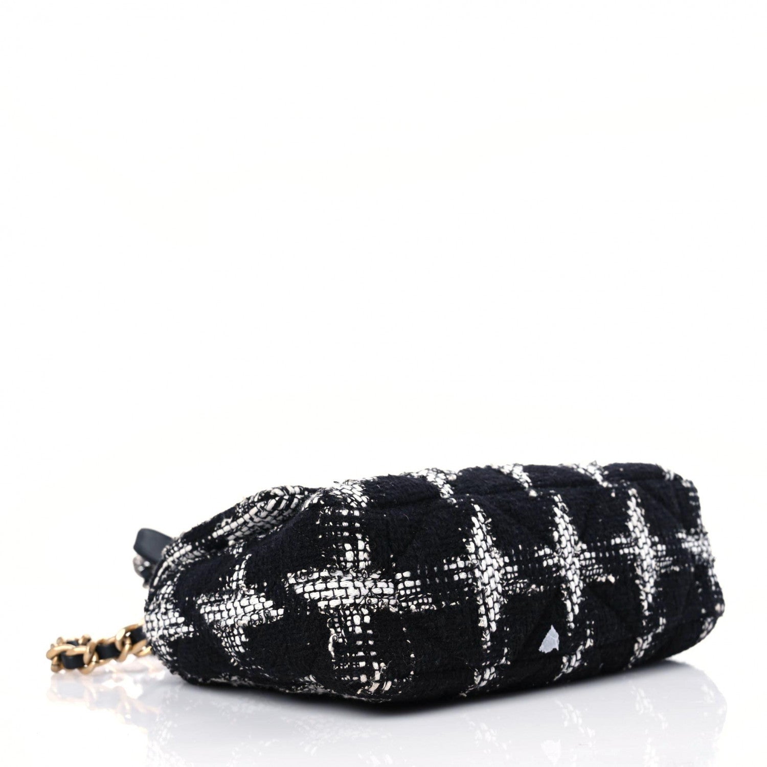 Chanel Tweed Quilted Medium Chanel 19 Flap Black White 4 of 10