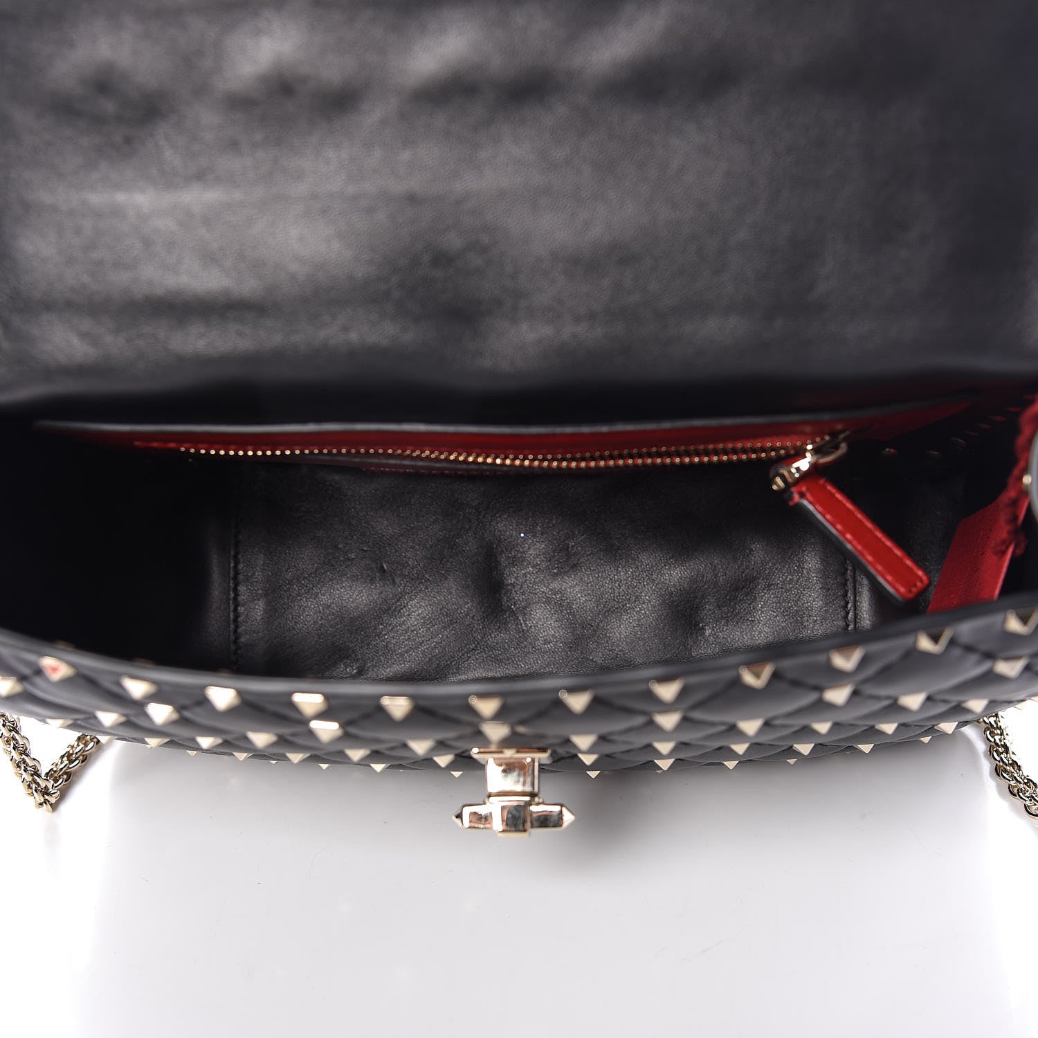 Valentino Garavani Lambskin Medium Rockstud Spike Shoulder Bag Black 5 of 15