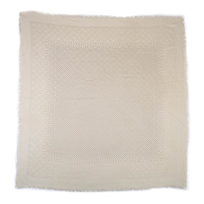 Louis Vuitton Silk Wool Monogram Pois Shawl Beige 2 of 5