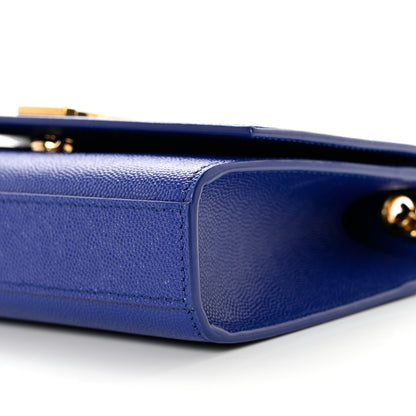 Saint Laurent Grain De Poudre Small Classic Monogram Kate Satchel Royal Blue 9 of 10