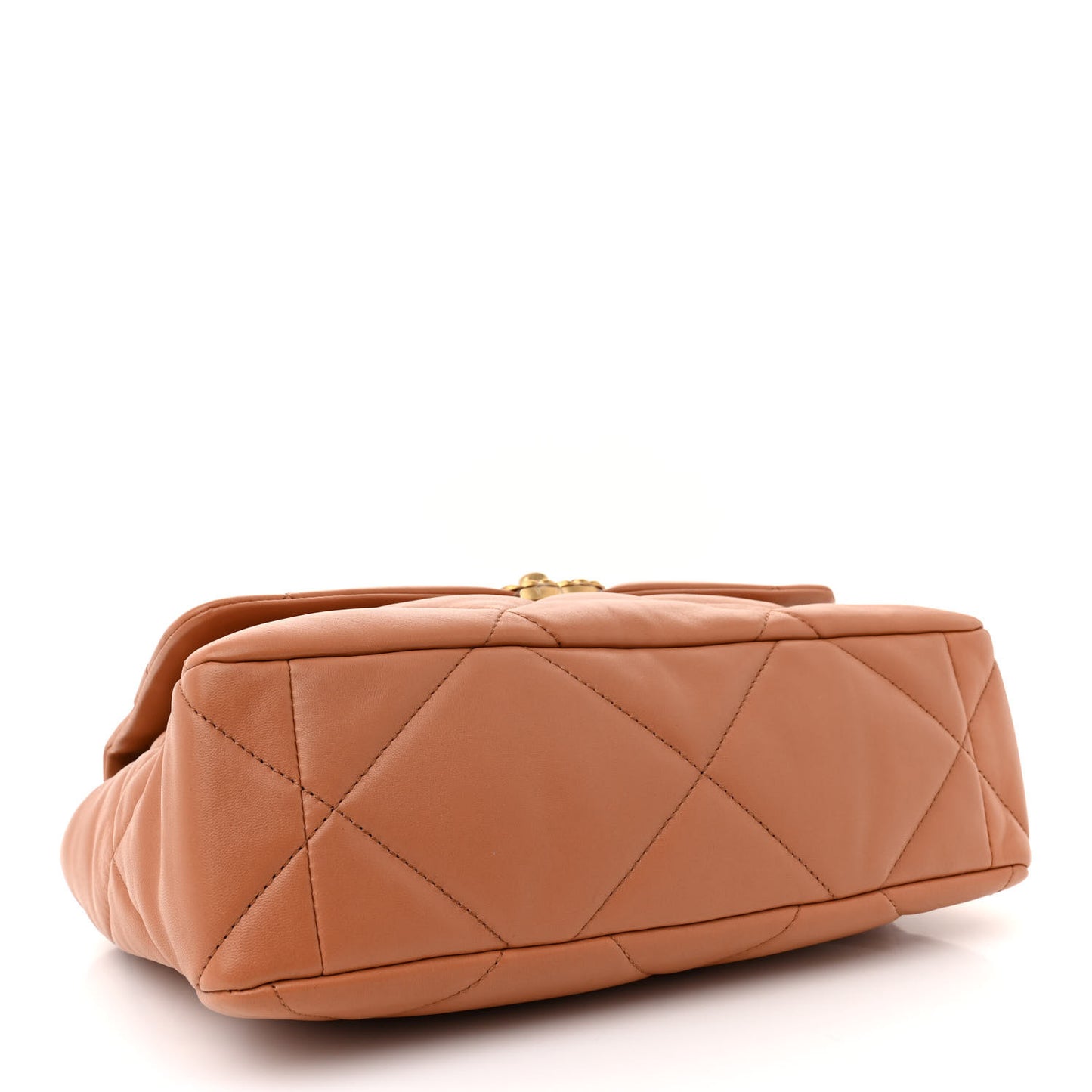 Lambskin Quilted Large Chanel 19 Flap Brown