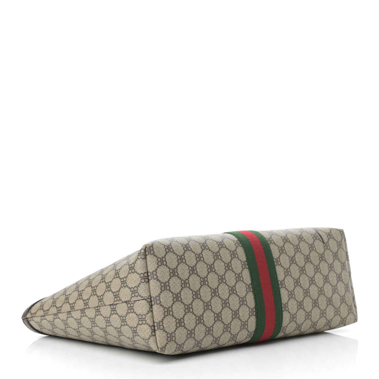 Gucci X BALENCIAGA BB Supreme Monogram Web Graffiti Medium Ophidia Shopping Tote Beige New Acero 4 of 19