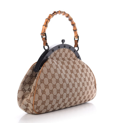 Gucci Monogram Bamboo Top Handle Bag Brown 3 of 10