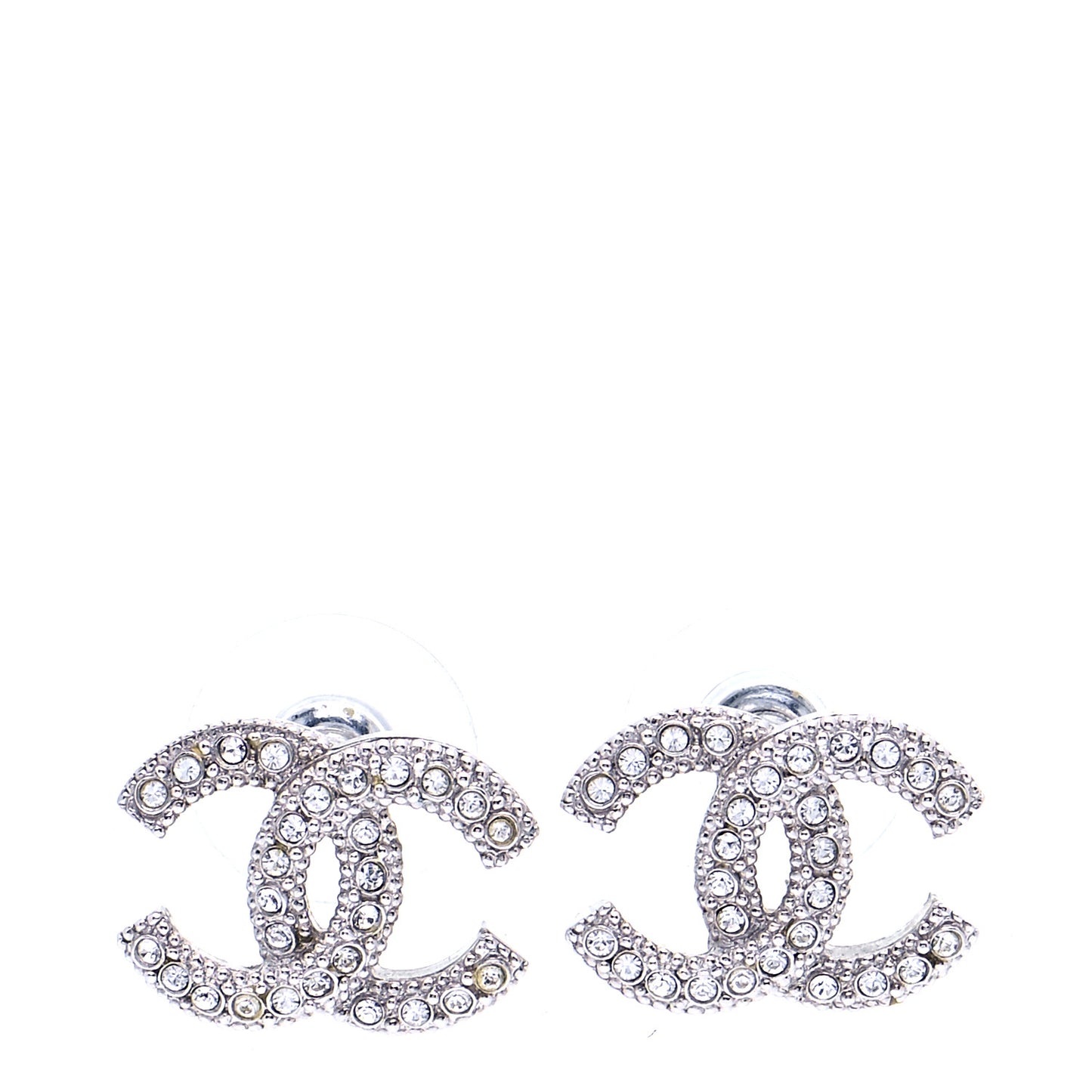 Crystal CC Coco Flapper Earrings Silver