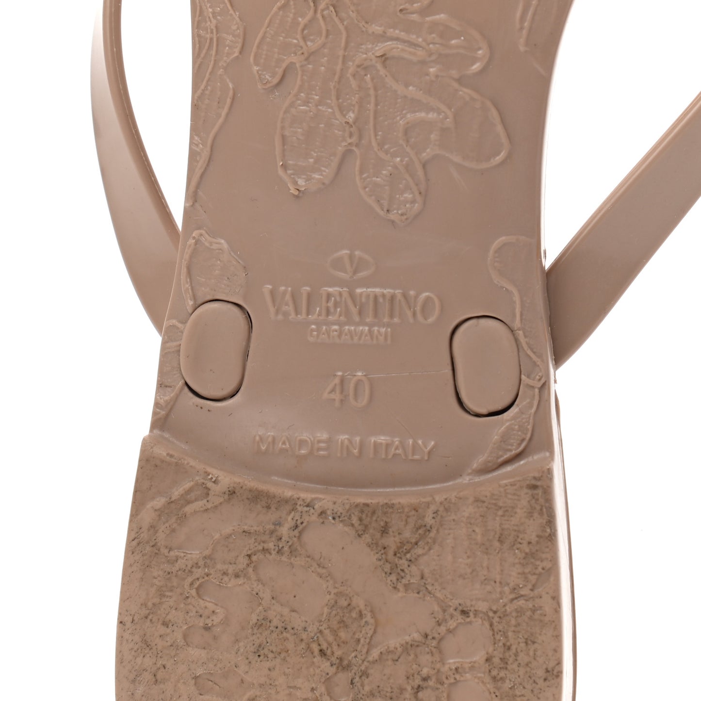 PVC Jelly Rockstud Bow Thong Sandals 40 Poudre