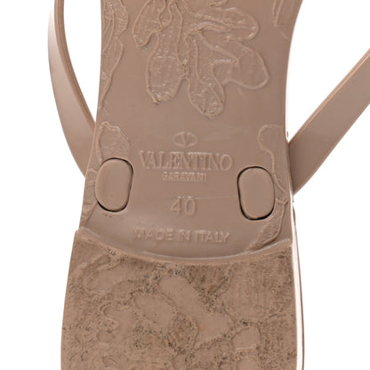Valentino Garavani PVC Jelly Rockstud Bow Thong Sandals 40 Poudre 6 of 9