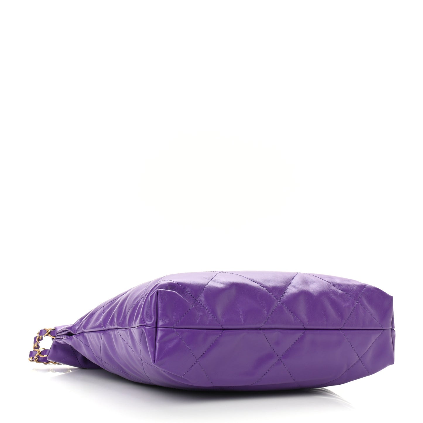 Shiny Calfskin Quilted Small Chanel 22 Purple
