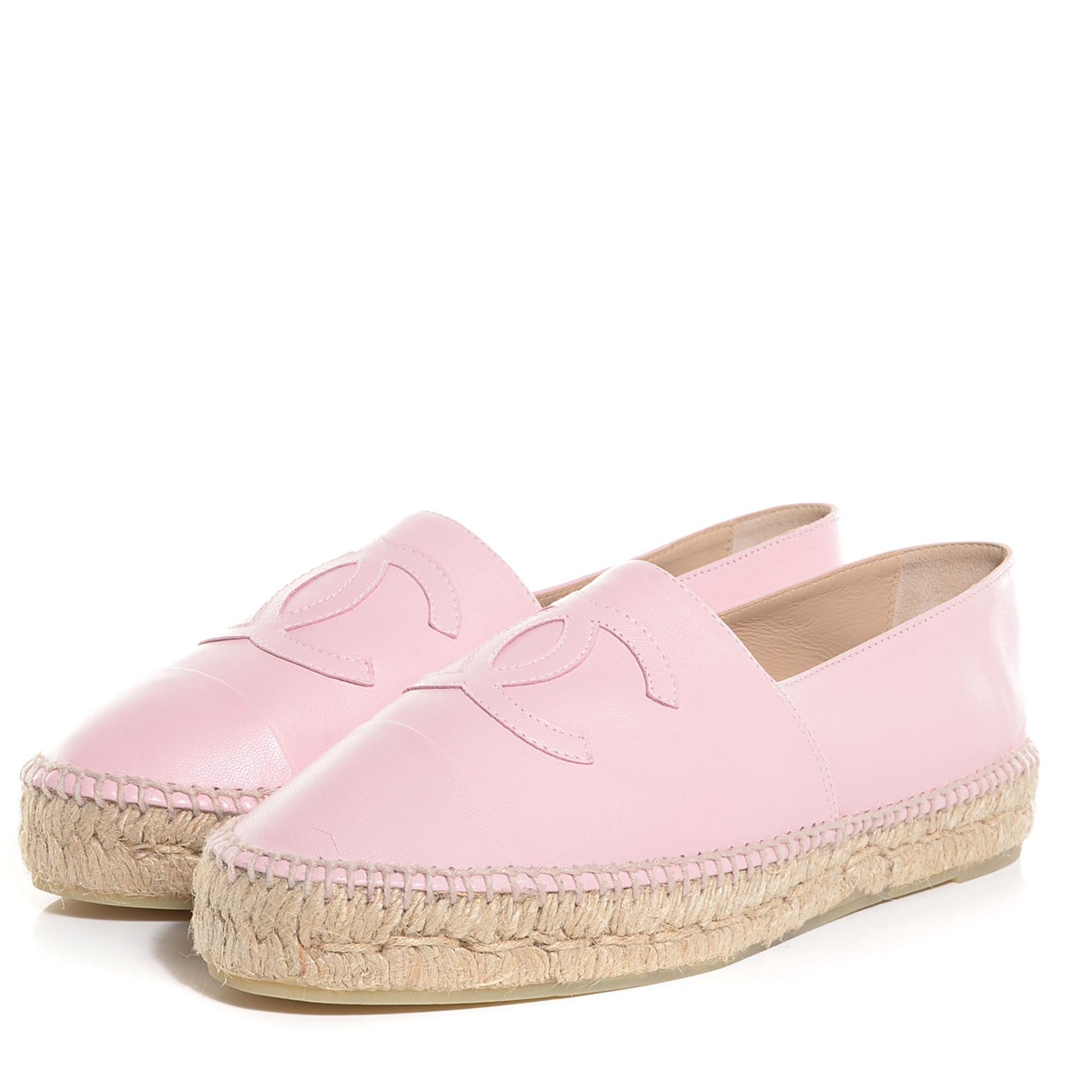 Chanel Lambskin CC Espadrilles 40 Light Pink 3 of 9