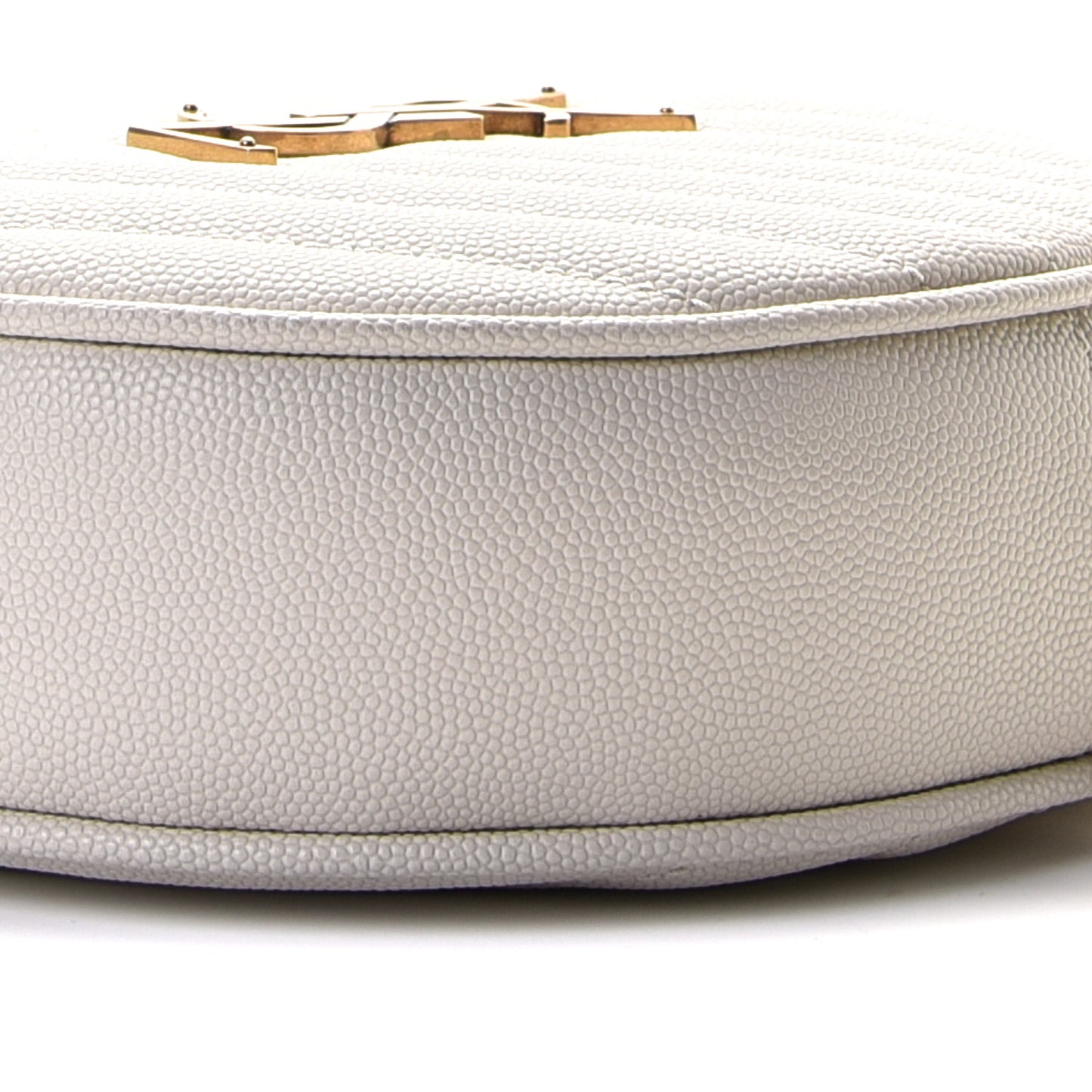 Grain De Poudre Matelasse Chevron Quilted Round Vinyle Camera Bag Crema Soft