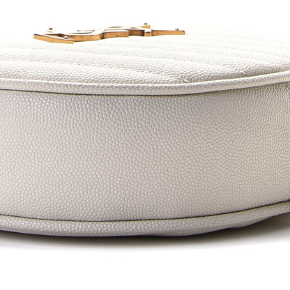 Saint Laurent Grain De Poudre Matelasse Chevron Quilted Round Vinyle Camera Bag Crema Soft 7 of 7
