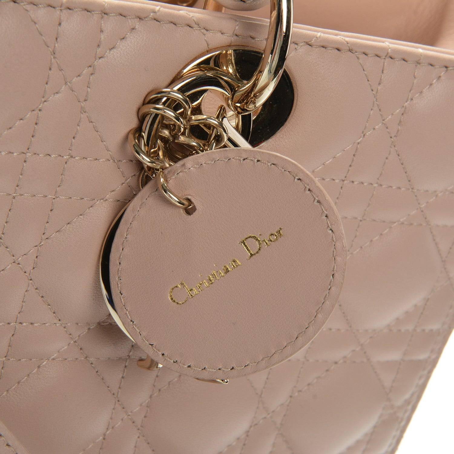 Christian Dior Lambskin Cannage Large Lady Dior Rose Poudre 6 of 13