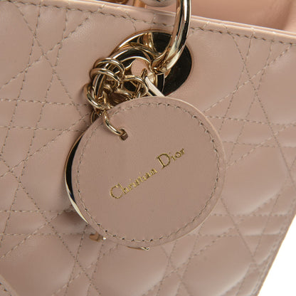 Christian Dior Lambskin Cannage Large Lady Dior Rose Poudre 6 of 13
