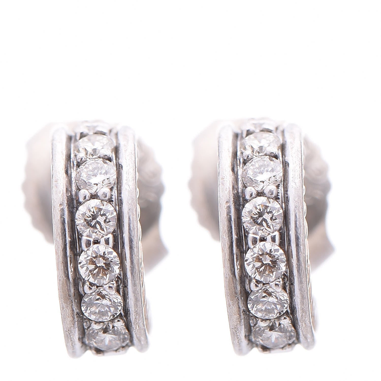 David Yurman Sterling Silver Diamond Mini Cable Hoop Earrings 8 of 14