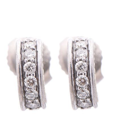 David Yurman Sterling Silver Diamond Mini Cable Hoop Earrings 8 of 14