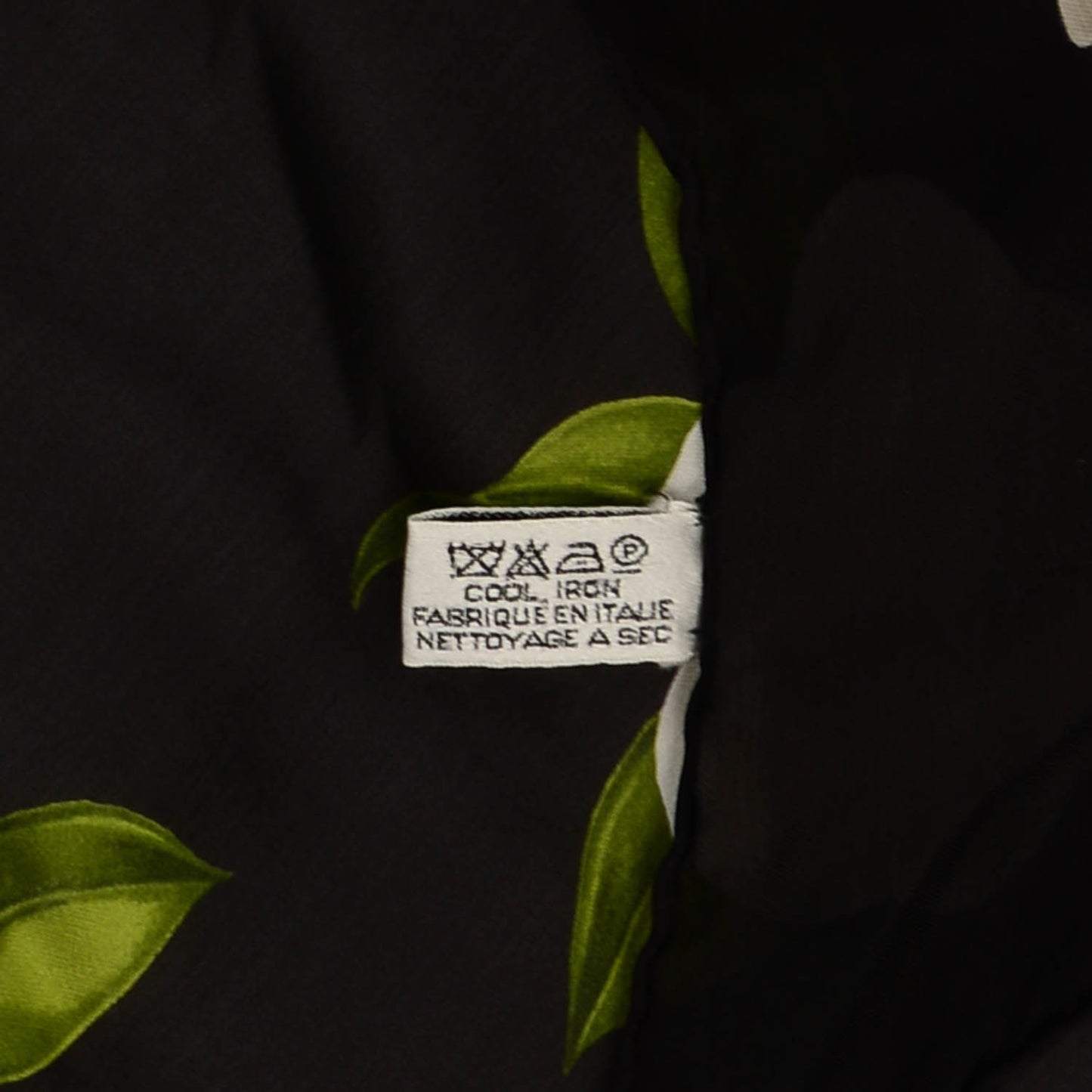 Silk Camellia Flower Square Scarf Black