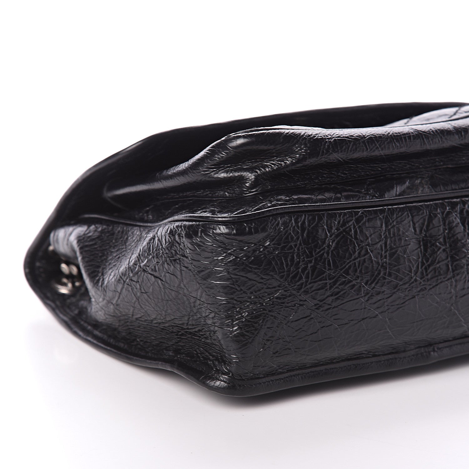 Saint Laurent Crinkled Calfskin Matelasse Monogram Medium Niki Chain Satchel Black 7 of 8